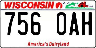 WI license plate 756OAH