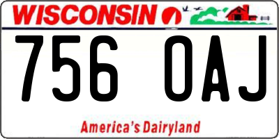 WI license plate 756OAJ