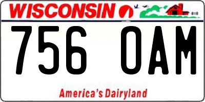 WI license plate 756OAM