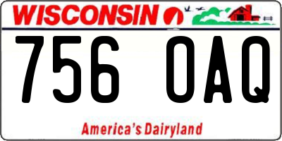 WI license plate 756OAQ