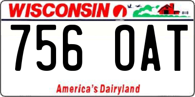 WI license plate 756OAT