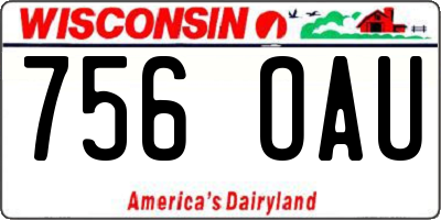 WI license plate 756OAU