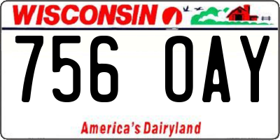 WI license plate 756OAY