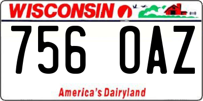 WI license plate 756OAZ