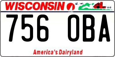 WI license plate 756OBA