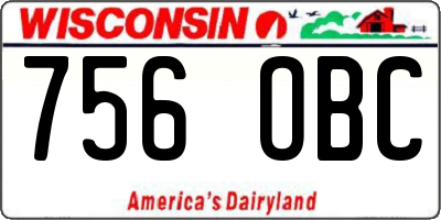 WI license plate 756OBC