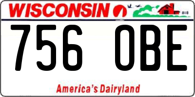 WI license plate 756OBE