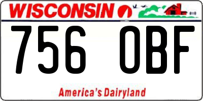 WI license plate 756OBF