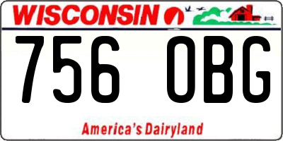 WI license plate 756OBG