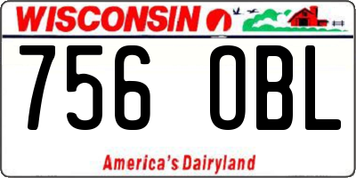 WI license plate 756OBL