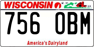 WI license plate 756OBM