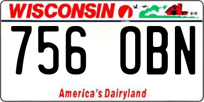 WI license plate 756OBN