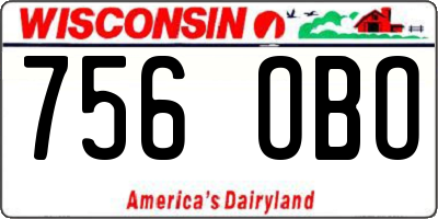 WI license plate 756OBO