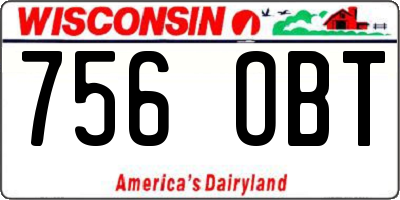 WI license plate 756OBT