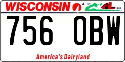 WI license plate 756OBW