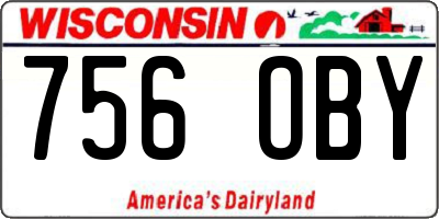 WI license plate 756OBY