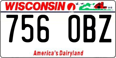 WI license plate 756OBZ