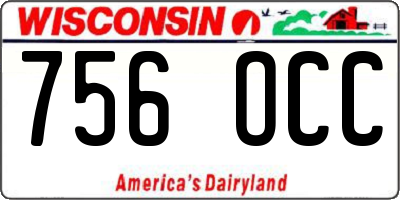 WI license plate 756OCC