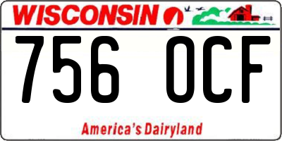 WI license plate 756OCF