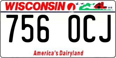WI license plate 756OCJ