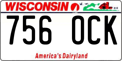 WI license plate 756OCK