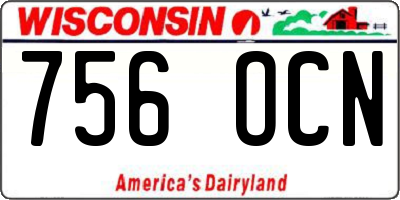 WI license plate 756OCN
