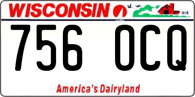 WI license plate 756OCQ