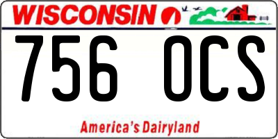 WI license plate 756OCS