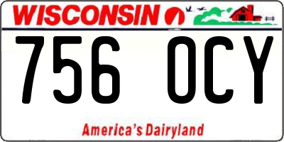 WI license plate 756OCY