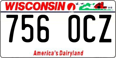WI license plate 756OCZ