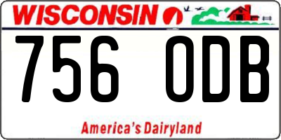 WI license plate 756ODB