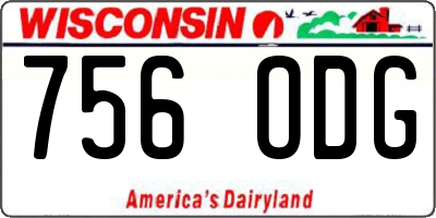 WI license plate 756ODG
