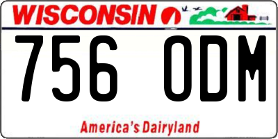 WI license plate 756ODM