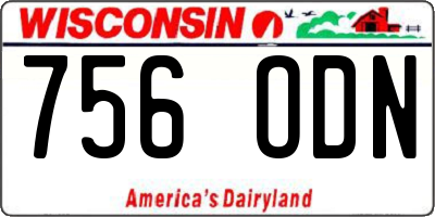 WI license plate 756ODN