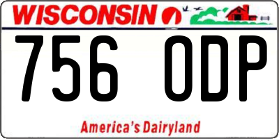 WI license plate 756ODP