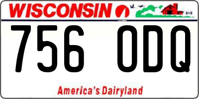 WI license plate 756ODQ