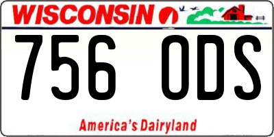 WI license plate 756ODS