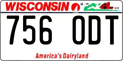 WI license plate 756ODT
