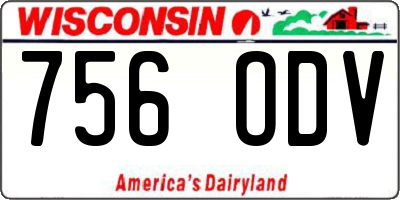 WI license plate 756ODV