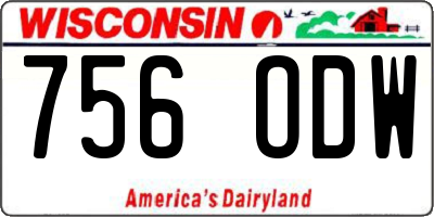 WI license plate 756ODW