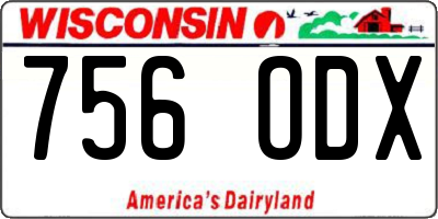 WI license plate 756ODX