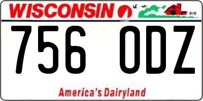 WI license plate 756ODZ
