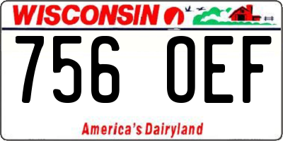 WI license plate 756OEF