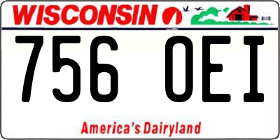 WI license plate 756OEI