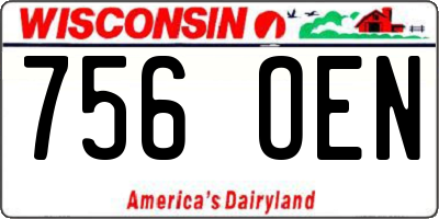 WI license plate 756OEN