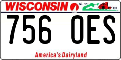 WI license plate 756OES
