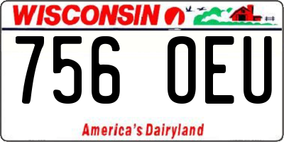 WI license plate 756OEU