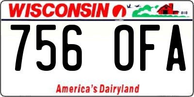 WI license plate 756OFA