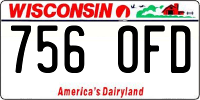 WI license plate 756OFD