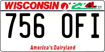 WI license plate 756OFI